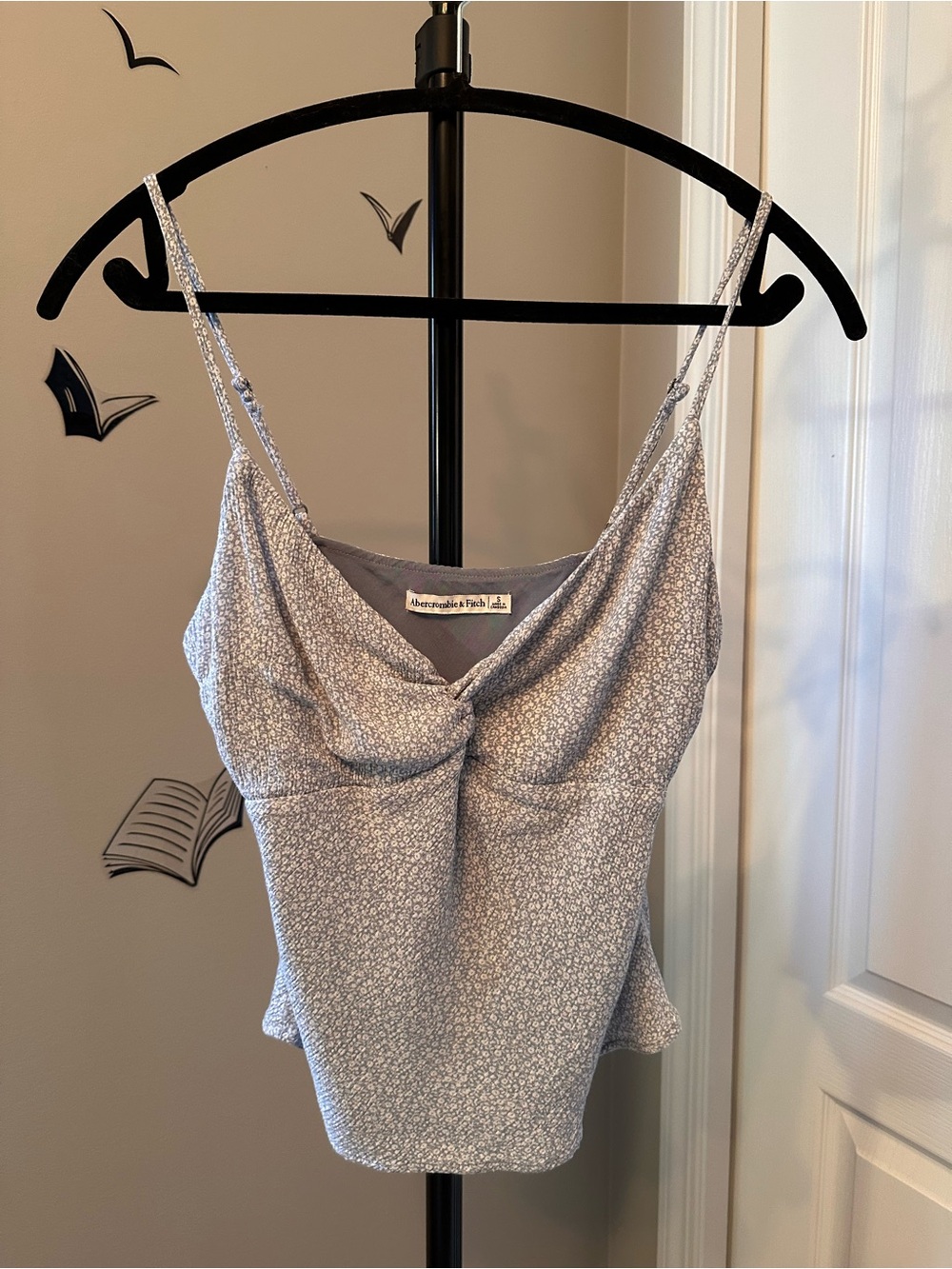 Abercrombie & Fitch Pale Blue Micro-Print Cami Top sm